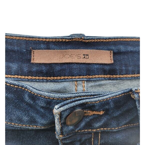 Joe's Jeans Women's Size 27 Skinny Distressed Stretch Denim Dark Wash Mid-Rise - Picture 4 of 6